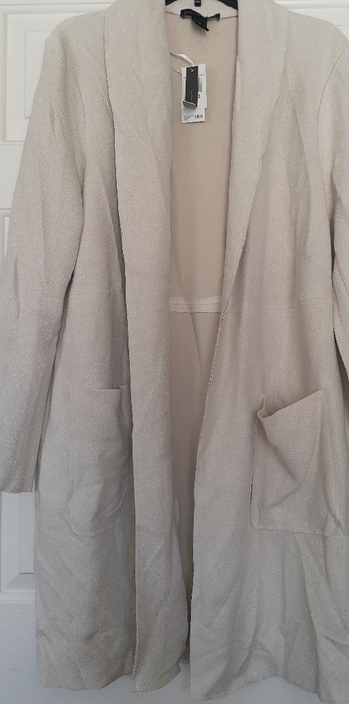 Nwt Joan Vass White Cream Winter White Coat Jacket